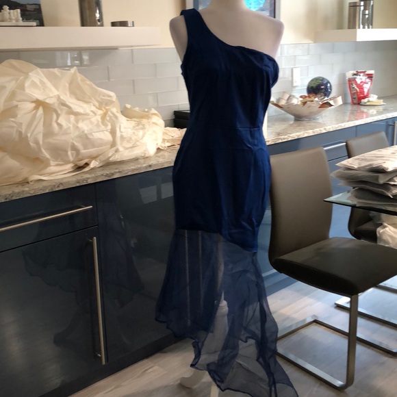 Royal Blue one shoulder mermaid - Picture 2 of 8